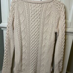L.L. Bean Women's Cream Cable Knit Sweater
